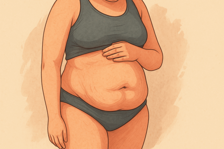 barriga que fica após o parto