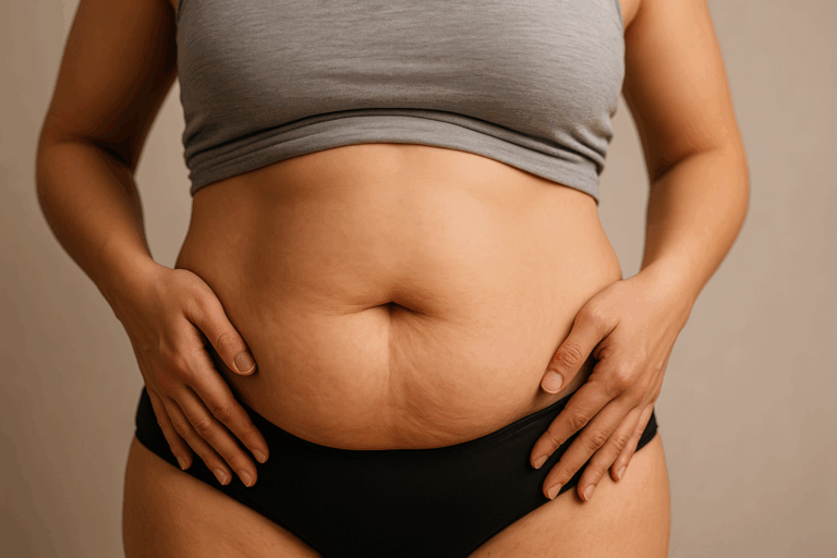 barriga caída depois da gravidez