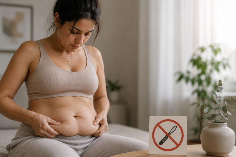 barriga de avental pós-gravidez